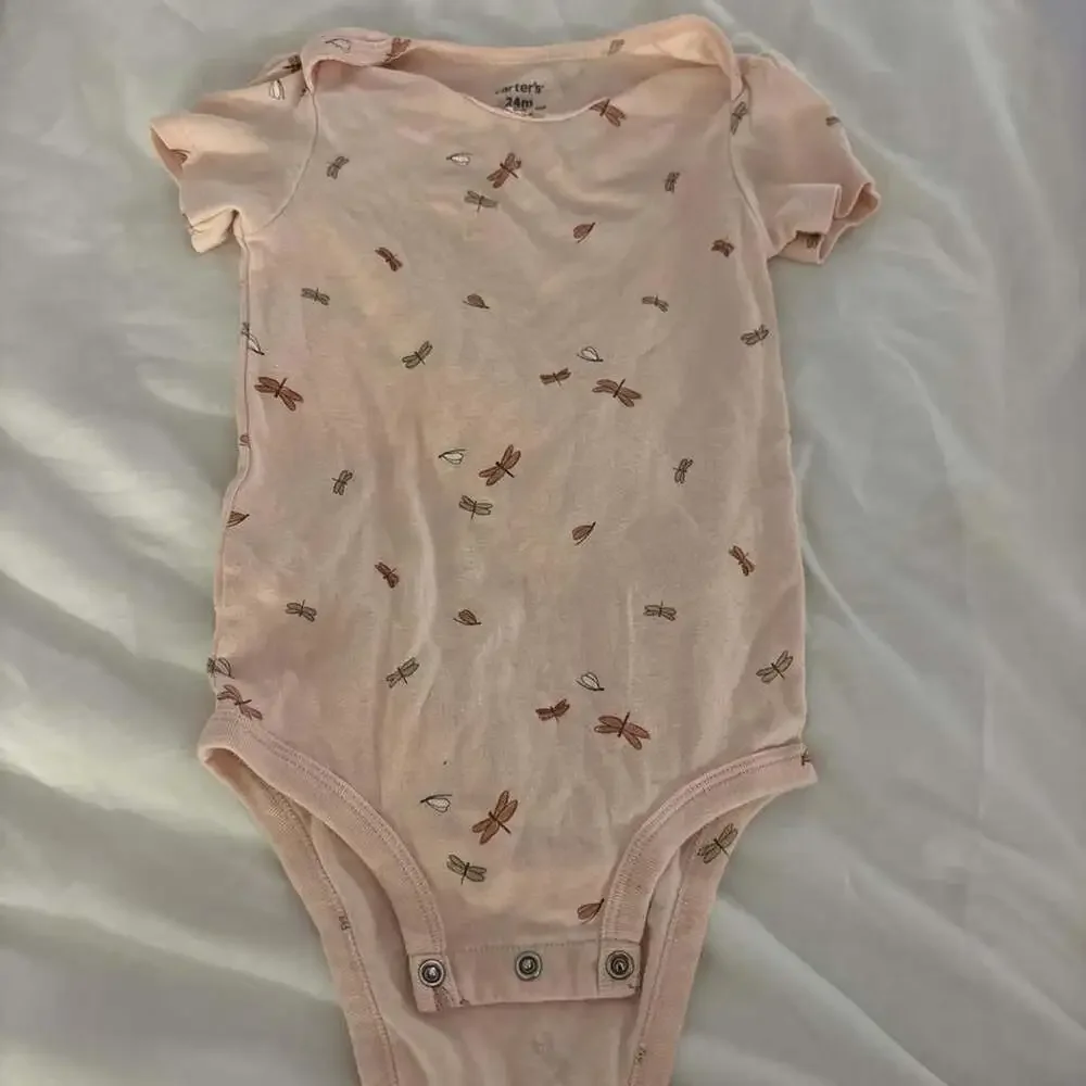 Carter's Baby Bodysuit Pink Dragonfly Print Size 24M